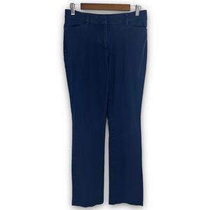 41 Hawthorn Navy Mid-Rise‎ Flat Front Stretch Straight Leg Chino Trousers Size 4